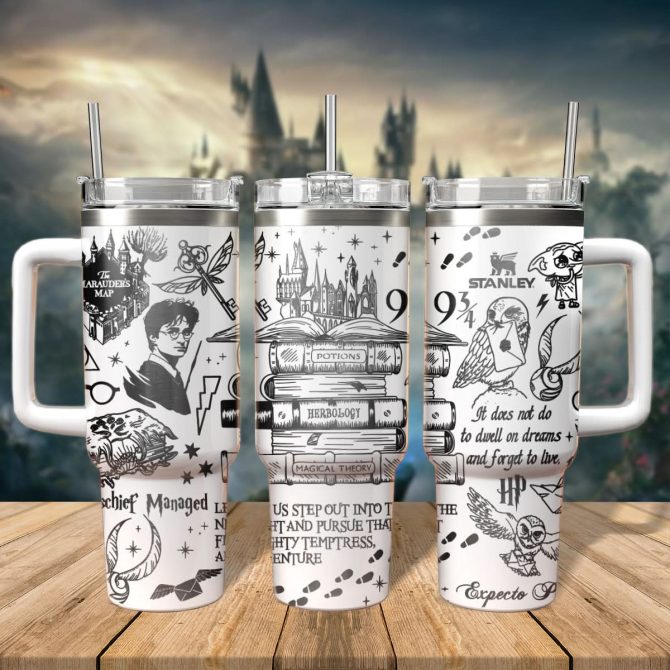 Harry Potter Movies Custom Stanley Quencher 40oz Stainless Steel Tumbler With Handle