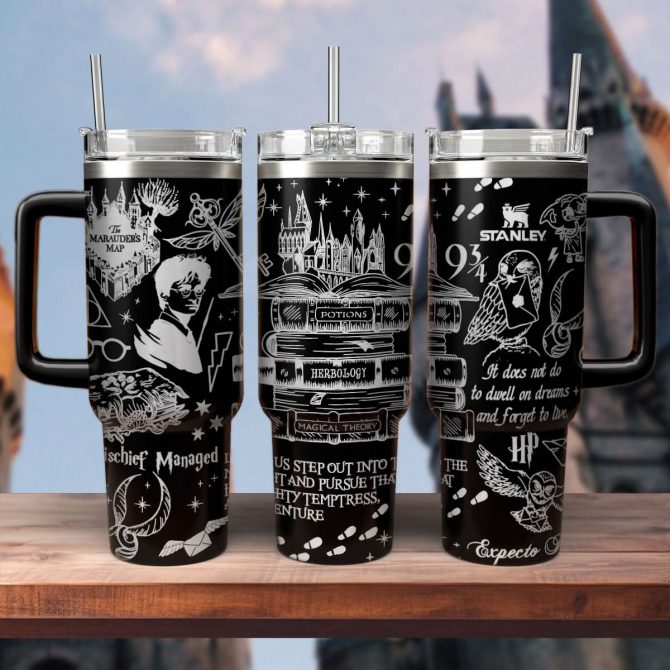 Harry Potter Movies Custom Stanley Quencher 40oz Stainless Steel Tumbler With Handle
