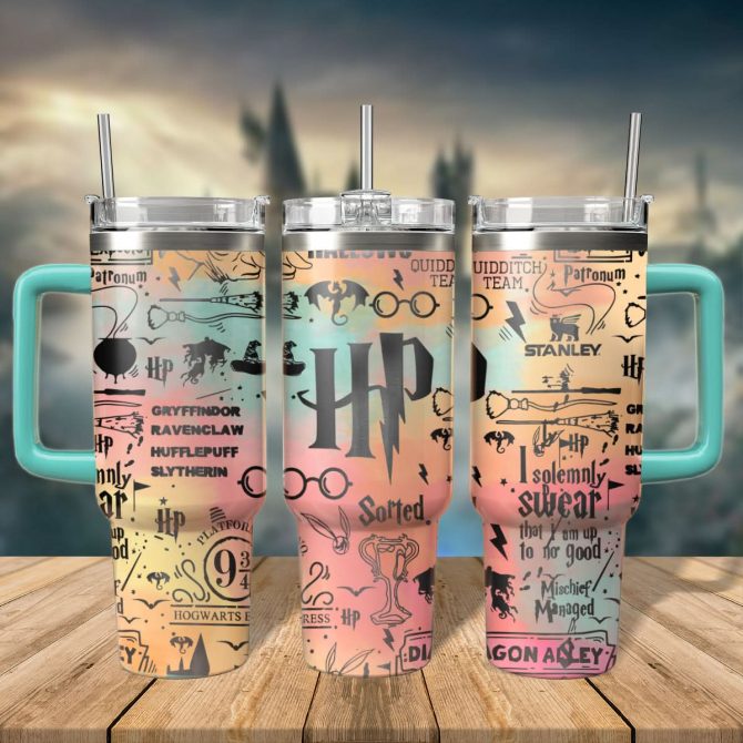 Harry Potter Movies Custom Stanley Quencher 40oz Stainless Steel Tumbler With Handle