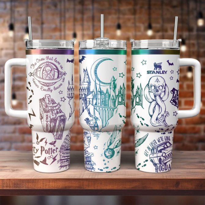 Harry Potter Movies Custom Stanley Quencher 40oz Stainless Steel Tumbler With Handle
