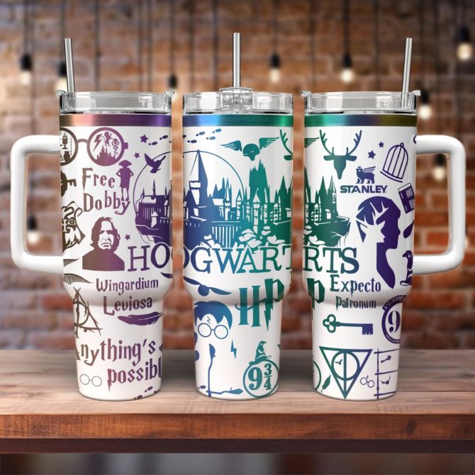 Harry Potter Movies Custom Stanley Quencher 40oz Stainless Steel Tumbler With Handle - Image 2