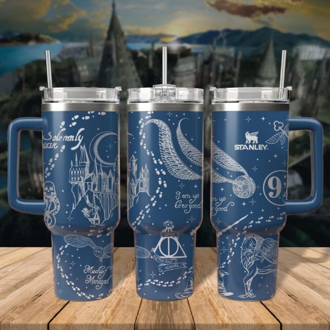 Harry Potter Movies Custom Stanley Quencher 40oz Stainless Steel Tumbler With Handle