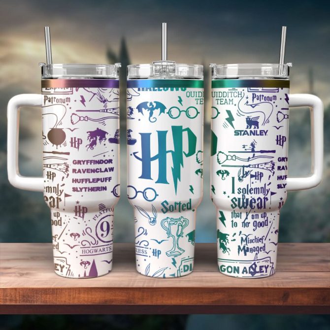 Harry Potter Movies Custom Stanley Quencher 40oz Stainless Steel Tumbler With Handle