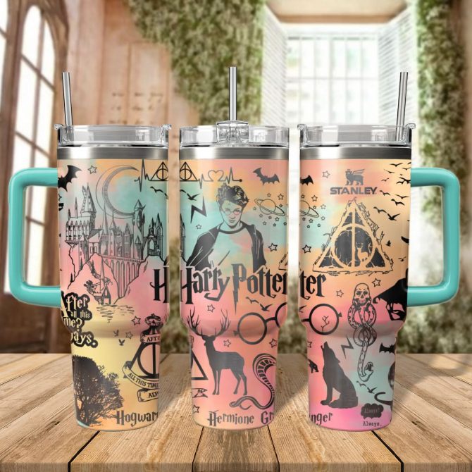 Harry Potter Movies Custom Stanley Quencher 40oz Stainless Steel Tumbler With Handle