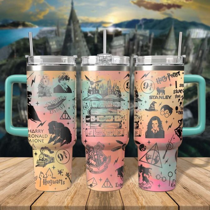 Harry Potter Movies Custom Stanley Quencher 40oz Stainless Steel Tumbler With Handle