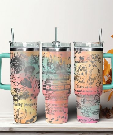 Harry Potter Movies Custom Stanley Quencher 40oz Stainless Steel Tumbler With Handle