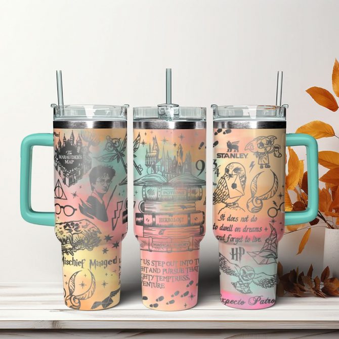 Harry Potter Movies Custom Stanley Quencher 40oz Stainless Steel Tumbler With Handle