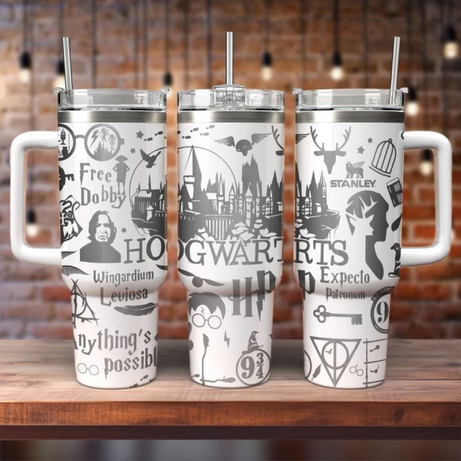 Harry Potter Movies Custom Stanley Quencher 40oz Stainless Steel Tumbler With Handle
