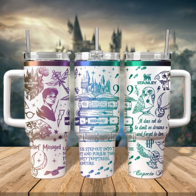 Harry Potter Movies Custom Stanley Quencher 40oz Stainless Steel Tumbler With Handle