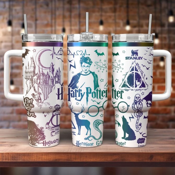 Harry Potter Movies Custom Stanley Quencher 40oz Stainless Steel Tumbler With Handle