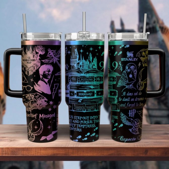 Harry Potter Movies Custom Stanley Quencher 40oz Stainless Steel Tumbler With Handle