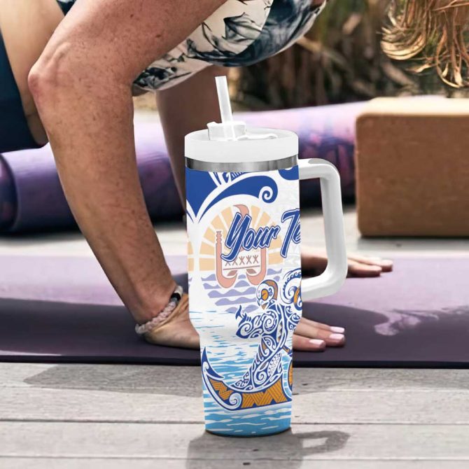 Hawaiki Nui Va‚Äôa Solo French Polynesia Blue Color Custom Stanley Quencher 40oz Stainless Steel Tumbler With Handle - Image 6