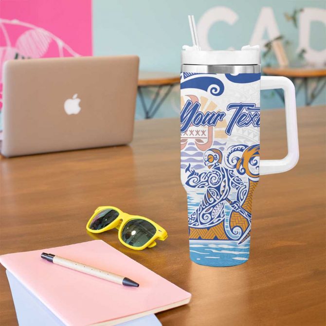 Hawaiki Nui Va‚Äôa Solo French Polynesia Blue Color Custom Stanley Quencher 40oz Stainless Steel Tumbler With Handle - Image 5