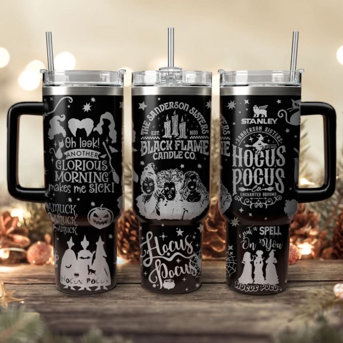 Hocus Pocus Movies Custom Stanley Quencher 40oz Stainless Steel Tumbler With Handle