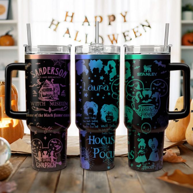 Hocus Pocus Movies Custom Stanley Quencher 40oz Stainless Steel Tumbler With Handle