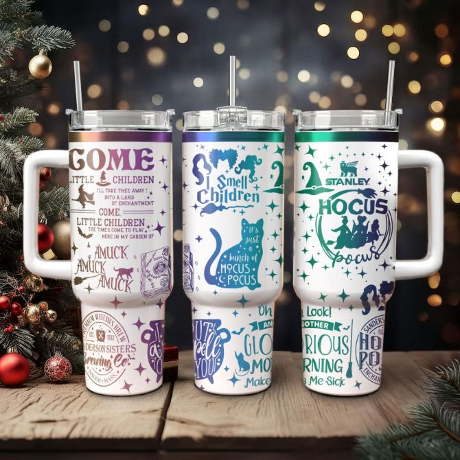Hocus Pocus Movies Custom Stanley Quencher 40oz Stainless Steel Tumbler With Handle