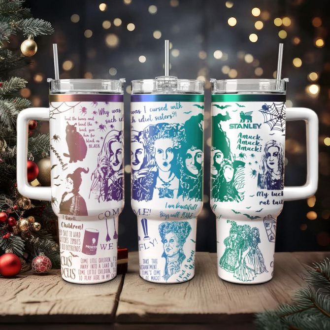 Hocus Pocus Movies Custom Stanley Quencher 40oz Stainless Steel Tumbler With Handle
