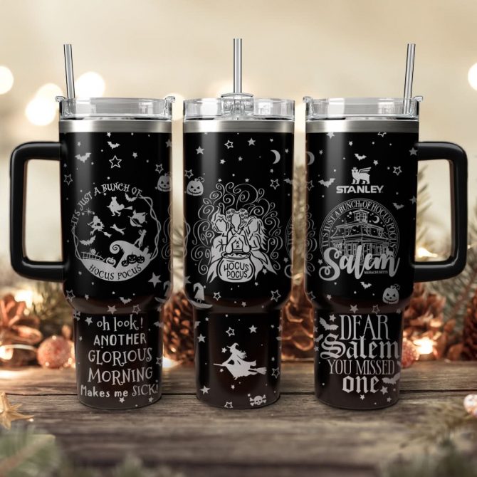 Hocus Pocus Movies Custom Stanley Quencher 40oz Stainless Steel Tumbler With Handle