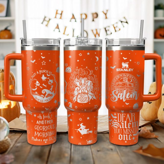 Hocus Pocus Movies Custom Stanley Quencher 40oz Stainless Steel Tumbler With Handle
