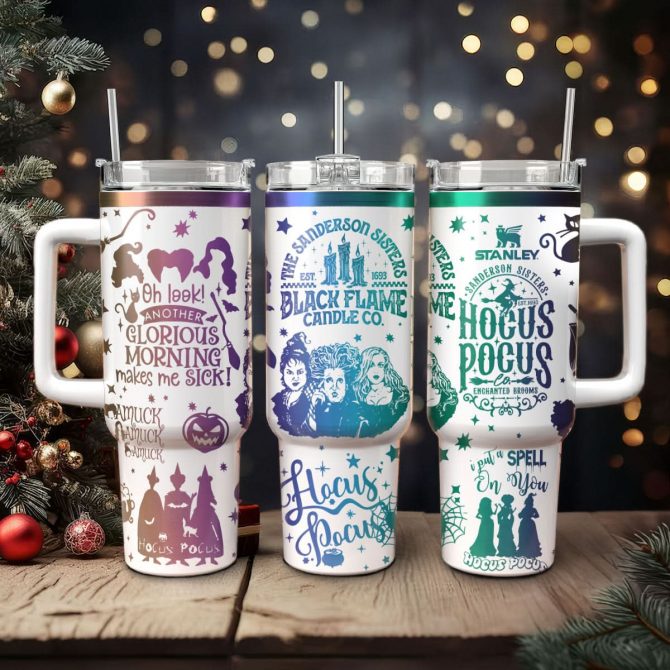 Hocus Pocus Movies Custom Stanley Quencher 40oz Stainless Steel Tumbler With Handle