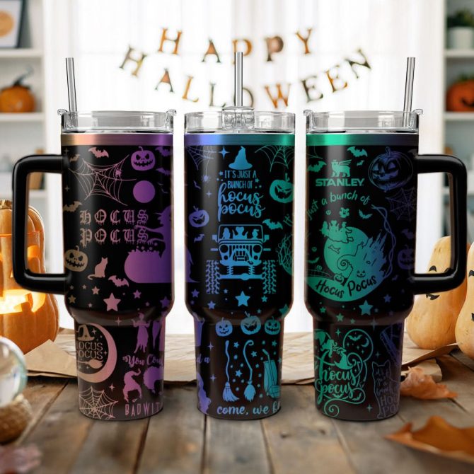 Hocus Pocus Movies Custom Stanley Quencher 40oz Stainless Steel Tumbler With Handle