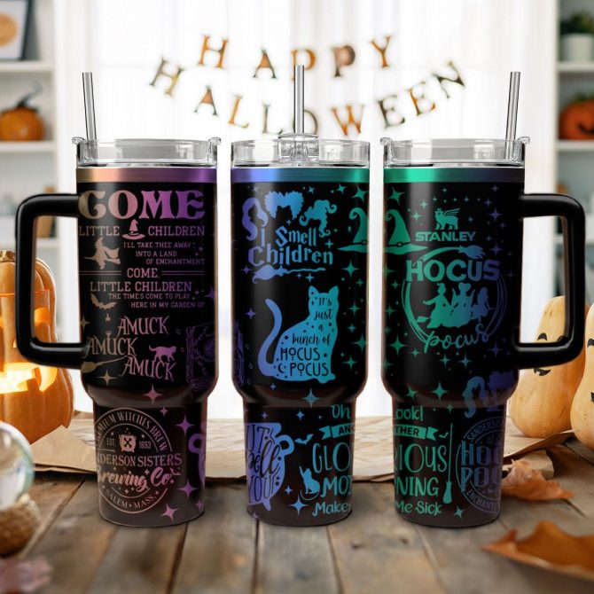 Hocus Pocus Movies Custom Stanley Quencher 40oz Stainless Steel Tumbler With Handle