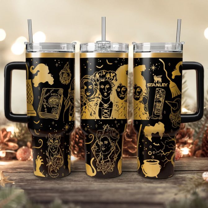 Hocus Pocus Movies Custom Stanley Quencher 40oz Stainless Steel Tumbler With Handle