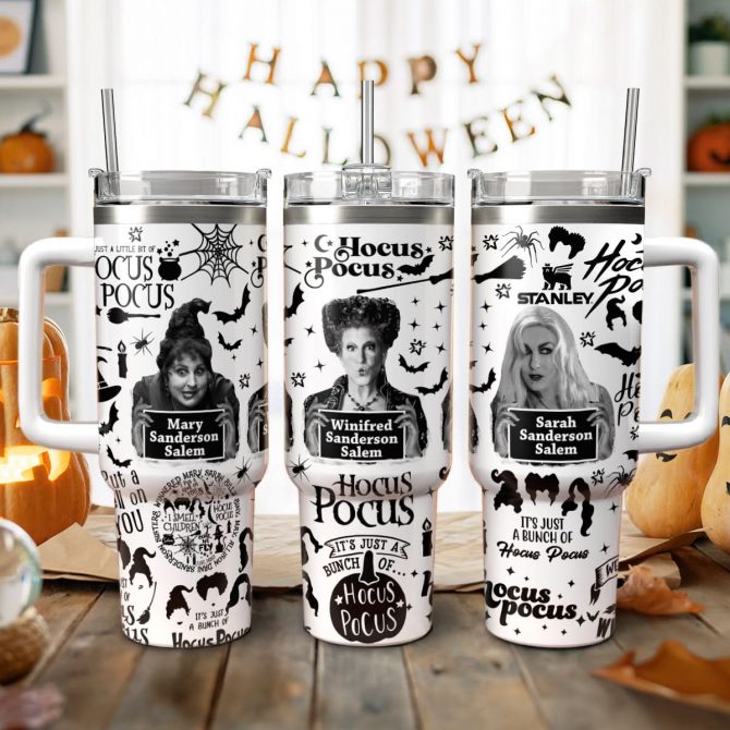 Hocus Pocus Movies Custom Stanley Quencher 40oz Stainless Steel Tumbler With Handle