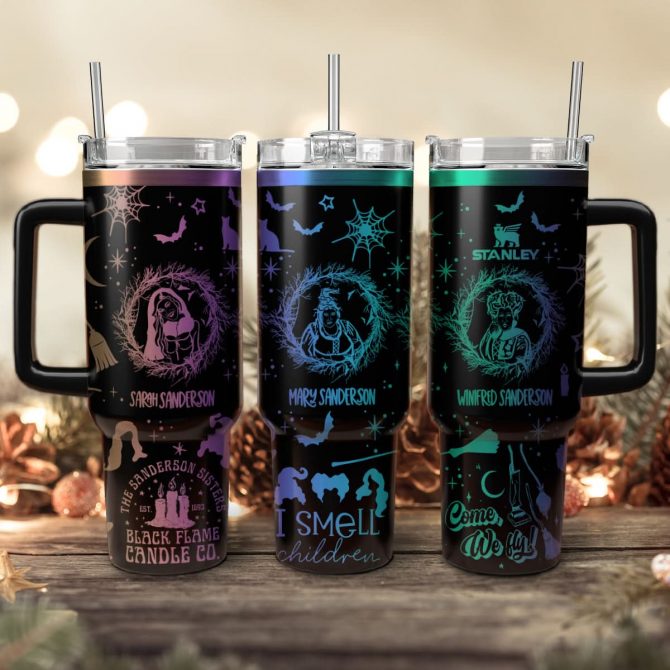 Hocus Pocus Movies Custom Stanley Quencher 40oz Stainless Steel Tumbler With Handle