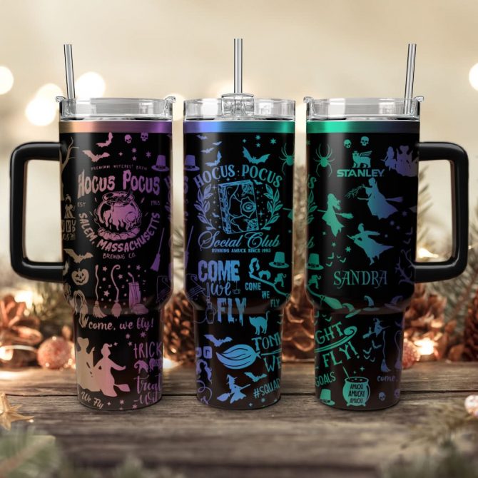 Hocus Pocus Movies Custom Stanley Quencher 40oz Stainless Steel Tumbler With Handle