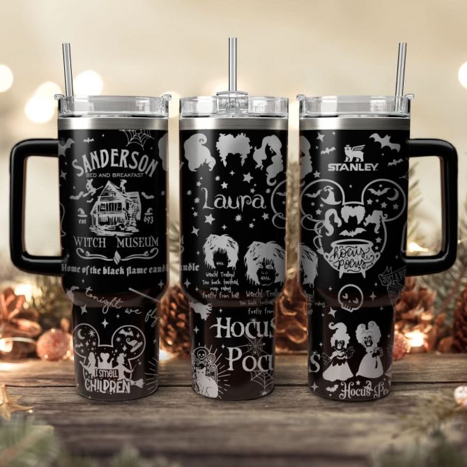 Hocus Pocus Movies Custom Stanley Quencher 40oz Stainless Steel Tumbler With Handle