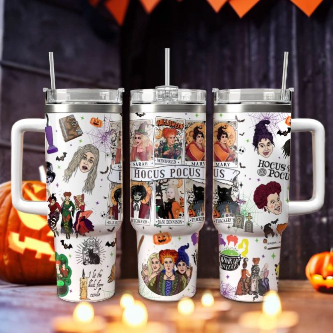 Hocus Pocus Movies Custom Stanley Quencher 40oz Stainless Steel Tumbler With Handle