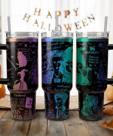 Hocus Pocus Movies Custom Stanley Quencher 40oz Stainless Steel Tumbler With Handle