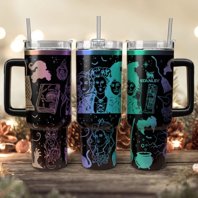 Hocus Pocus Movies Custom Stanley Quencher 40oz Stainless Steel Tumbler With Handle