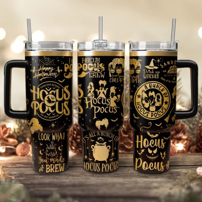 Hocus Pocus Movies Custom Stanley Quencher 40oz Stainless Steel Tumbler With Handle