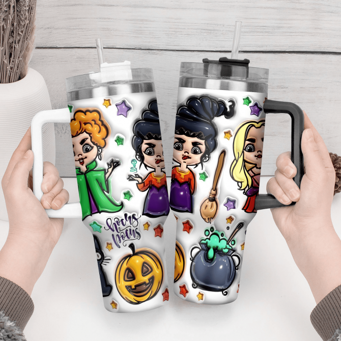 Hocus Pocus Movies Custom Stanley Quencher 40oz Stainless Steel Tumbler With Handle - Image 4