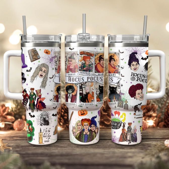 Hocus Pocus Movies Custom Stanley Quencher 40oz Stainless Steel Tumbler With Handle - Image 5