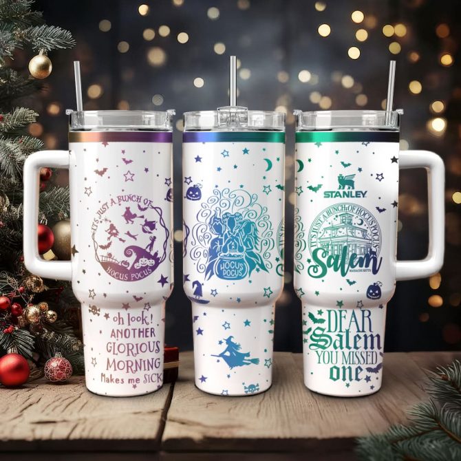 Hocus Pocus Movies Custom Stanley Quencher 40oz Stainless Steel Tumbler With Handle