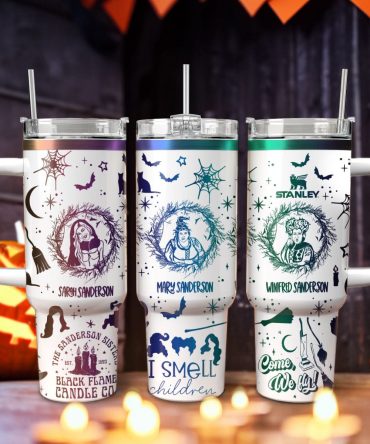 Hocus Pocus Movies Custom Stanley Quencher 40oz Stainless Steel Tumbler With Handle