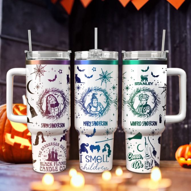 Hocus Pocus Movies Custom Stanley Quencher 40oz Stainless Steel Tumbler With Handle