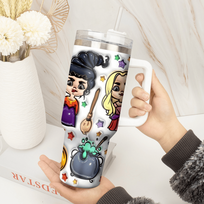 Hocus Pocus Movies Custom Stanley Quencher 40oz Stainless Steel Tumbler With Handle - Image 5