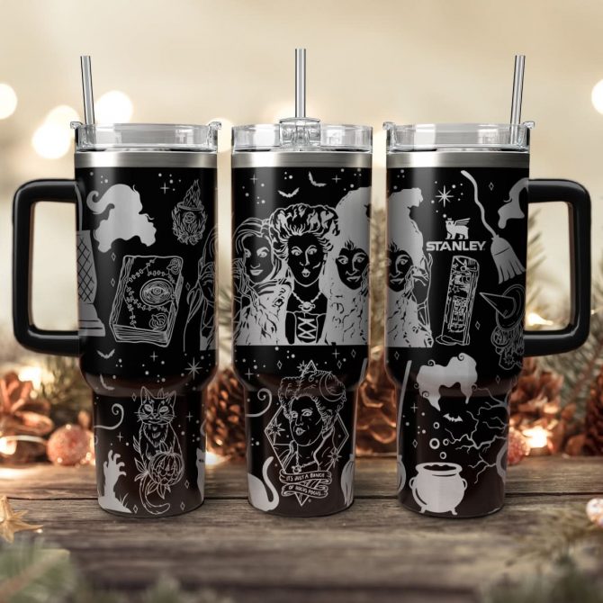 Hocus Pocus Movies Custom Stanley Quencher 40oz Stainless Steel Tumbler With Handle