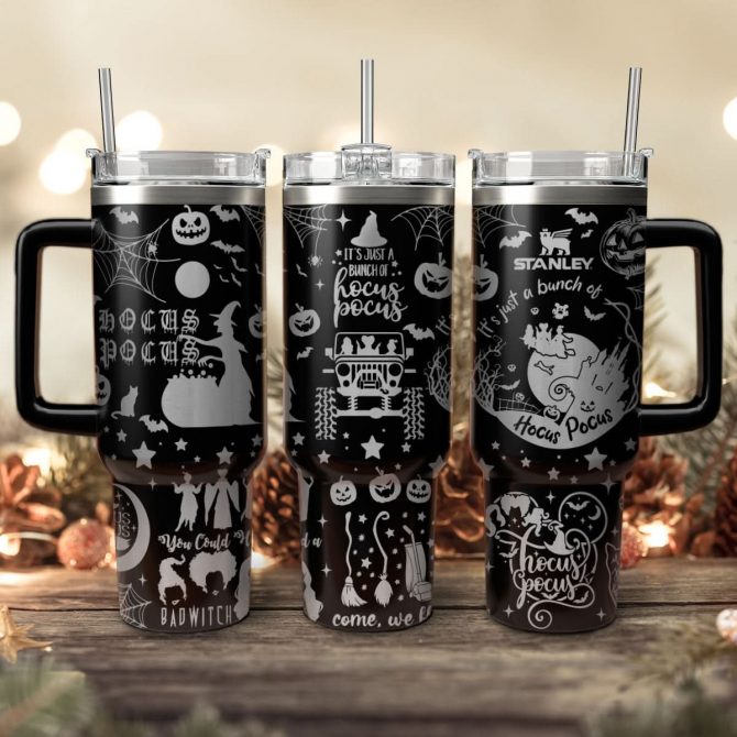 Hocus Pocus Movies Custom Stanley Quencher 40oz Stainless Steel Tumbler With Handle