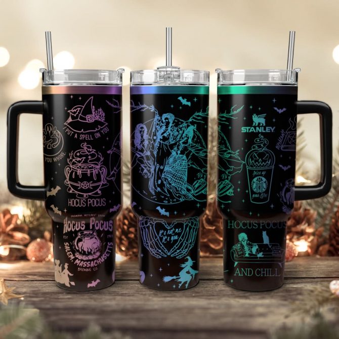 Hocus Pocus Movies Custom Stanley Quencher 40oz Stainless Steel Tumbler With Handle