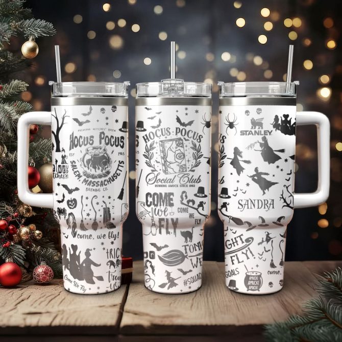 Hocus Pocus Movies Custom Stanley Quencher 40oz Stainless Steel Tumbler With Handle