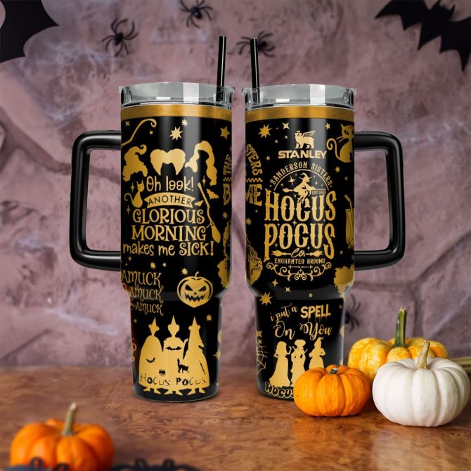 Hocus Pocus Movies Custom Stanley Quencher 40oz Stainless Steel Tumbler With Handle