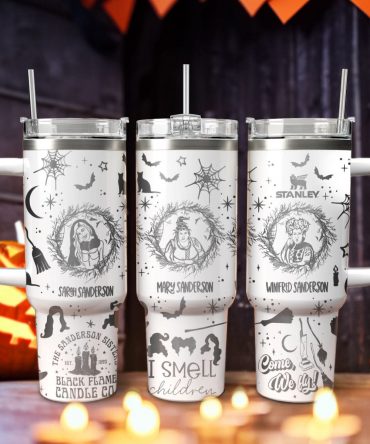 Hocus Pocus Movies Custom Stanley Quencher 40oz Stainless Steel Tumbler With Handle