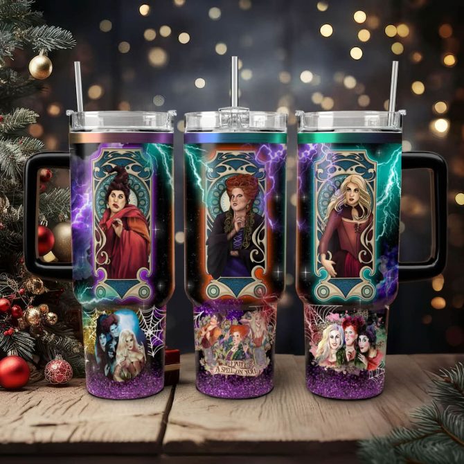 Hocus Pocus Movies Custom Stanley Quencher 40oz Stainless Steel Tumbler With Handle - Image 2