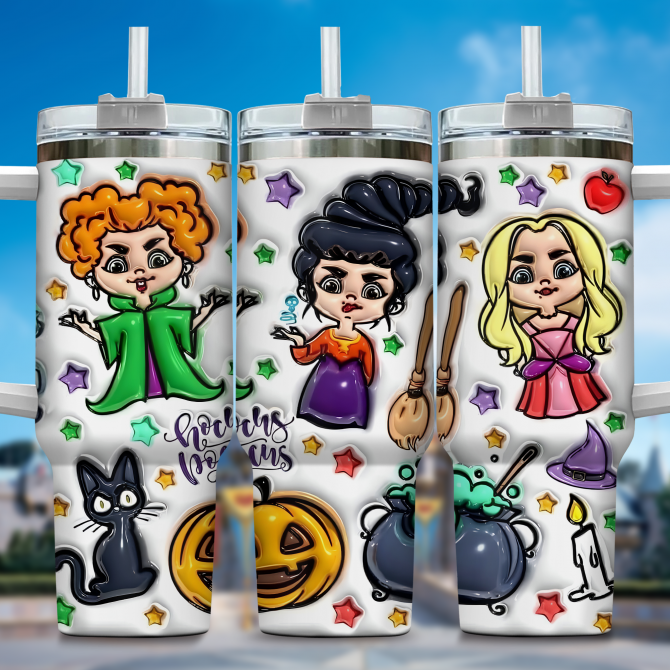 Hocus Pocus Movies Custom Stanley Quencher 40oz Stainless Steel Tumbler With Handle - Image 2