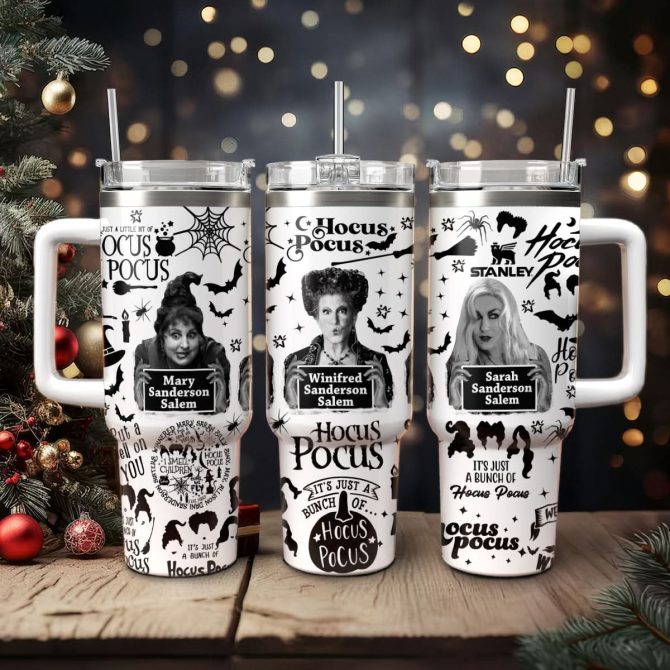 Hocus Pocus Movies Custom Stanley Quencher 40oz Stainless Steel Tumbler With Handle - Image 4